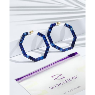 Wowshow Colorful Resin Hoop Earrings for Women - Stylish & Lightweight