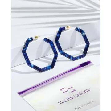 Wowshow Colorful Resin Hoop Earrings for Women - Stylish & Lightweight