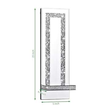 Aeveco Elegant Crystal Crush Diamond Candle Sconces Set