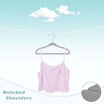 BAGAIL Kids Velvet Hangers 11 Inches Children's Clothes Hangers Non-Slip Baby Hangers for Infant/Toddler (Grey,50pack)