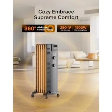 Pelonis Oil Filled Radiator Heater 1500W for Cozy Warmth