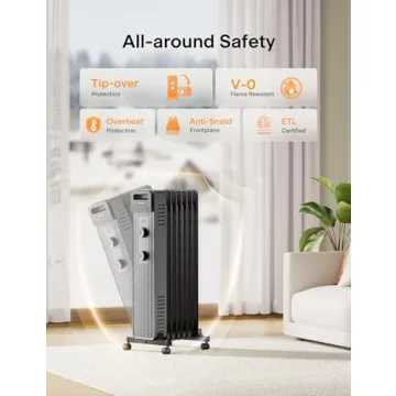 Pelonis Oil Filled Radiator Heater 1500W for Cozy Warmth