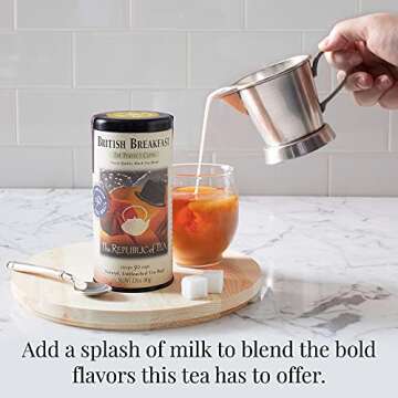 The Republic of Tea British Breakfast Tea 2.8 oz Tin, 50 Tea Bags, Gourmet Black Tea | Caffeinated