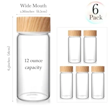 Nuogo 6 Pack Glass Bottles - Reusable Juicing Containers