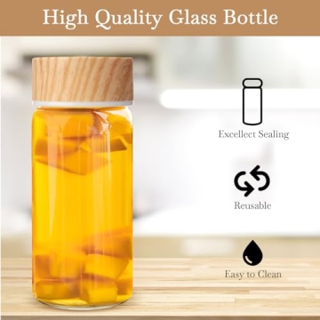 Nuogo 6 Pack Glass Bottles - Reusable Juicing Containers