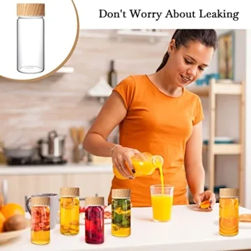 Nuogo 6 Pack Glass Bottles - Reusable Juicing Containers