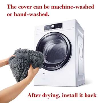 Calming Dog Bed Fluffy Plush Dog Mat for Furniture Protector with Removable Washable Cover for Large Medium Small Dogs and Cats (Large(45x37x6), Dark Grey)