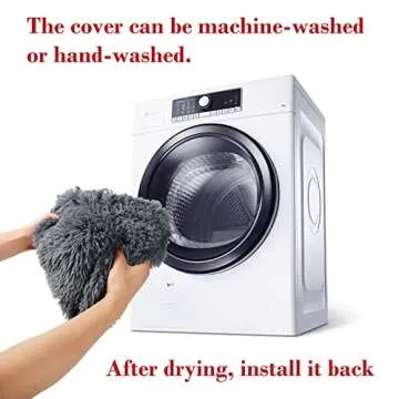 Calming Dog Bed Fluffy Plush Dog Mat for Furniture Protector with Removable Washable Cover for Large Medium Small Dogs and Cats (Large(45x37x6), Dark Grey)