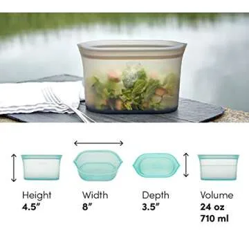 Zip Top Reusable Food Storage Bags | Medium Dish [Lavender] | Silicone Meal Prep Container | Microwave, Dishwasher and Freezer Safe | Made in the USA