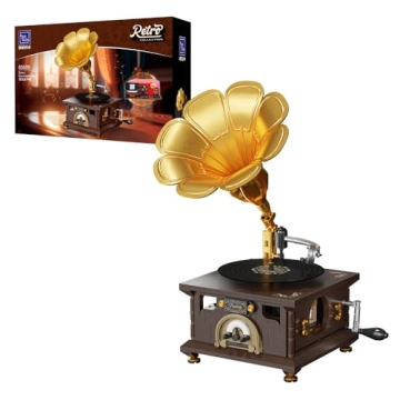 PANTASY Retro Phonograph Building Set - Create Your Own Gramophone Music Box