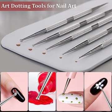 Durable 5Pcs Stainless Steel Dotting Tools for Nail Art
