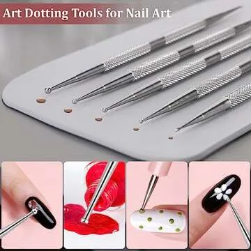 Durable 5Pcs Stainless Steel Dotting Tools for Nail Art