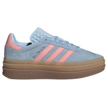Adidas Gazelle Bold J Big Kid Sneakers - Sky Blue/Pink Spark (Size 5.5)
