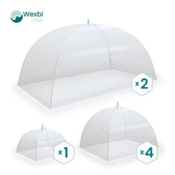 Wexbi-home Food Cover Mesh Collapsible Bowl Tent Protector - Pop-Up Umbrella Picnic Table Plant Bug ...