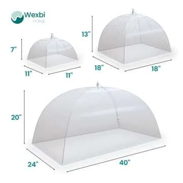 Wexbi-home Food Cover Mesh Collapsible Bowl Tent Protector - Pop-Up Umbrella Picnic Table Plant Bug Net for Outdoors, Screen Tents, Parties Picnics, BBQs 7 Covers Included