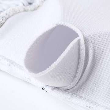 MOSHENGQI Women's Bandeau Ruffled Bikini Set Off Shoulder Smocked Swimsuiit Bathing Suit(M(US Size 8-10),White-Floral)