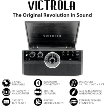 Victrola Empire 6-in-1 Turntable with Bluetooth and Vintage Style