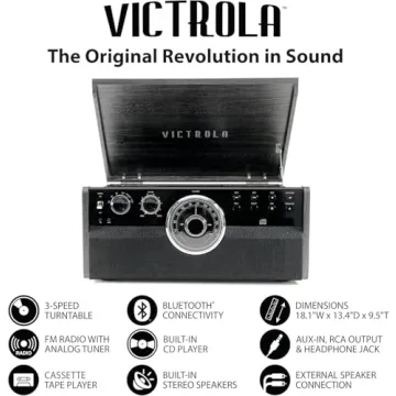 Victrola Empire 6-in-1 Turntable with Bluetooth and Vintage Style