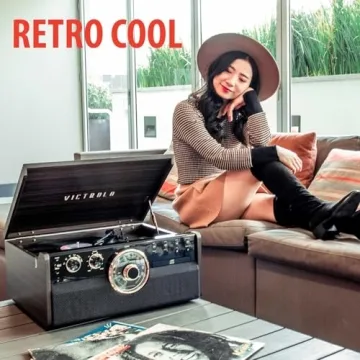 Victrola Empire 6-in-1 Turntable with Bluetooth and Vintage Style