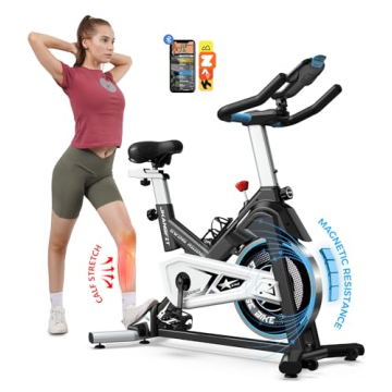 Pooboo Magnetic Exercise Bike with Bluetooth for Home Fitness