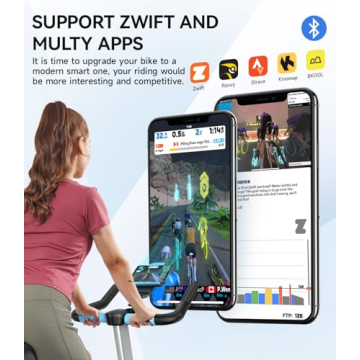 Pooboo Magnetic Exercise Bike with Bluetooth for Home Fitness