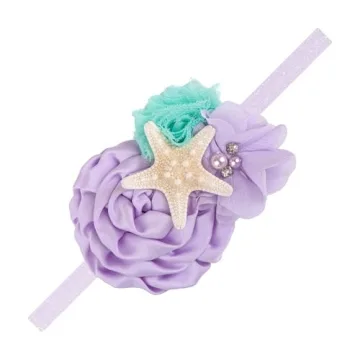 YanJie Mermaid Headbands Baby Girl Bows Starfish Baby Girl Hair Accessories for Party Lavender Headb...