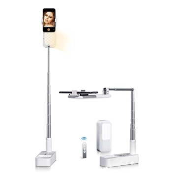 yAyusi Phone Stand with 3-Color LED Light for Video Recording