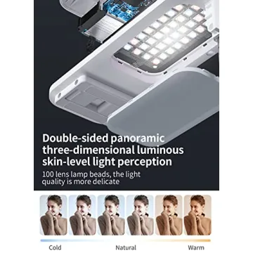 yAyusi Phone Stand with 3-Color LED Light for Video Recording