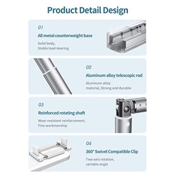 yAyusi Phone Stand with 3-Color LED Light for Video Recording