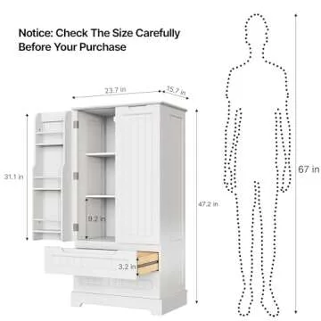 Gizoon Kitchen Pantry Storage Cabinet for Small Spaces