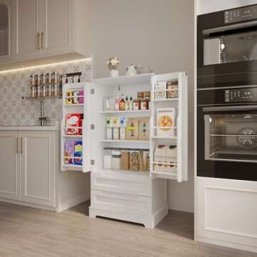Gizoon Kitchen Pantry Storage Cabinet for Small Spaces