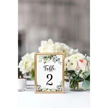 Printed Party Table Card Numbers Set, 1-25 and Head Table Card, Greenery