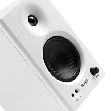 Edifier MR4 Powered Studio Monitor Speakers, 4" Active Near-Field Monitors Speaker - White (Pair)
