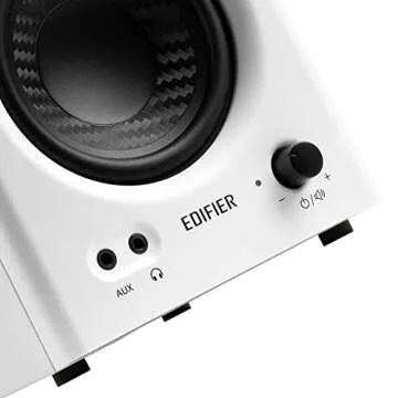 Edifier MR4 Powered Studio Monitor Speakers, 4" Active Near-Field Monitors Speaker - White (Pair)