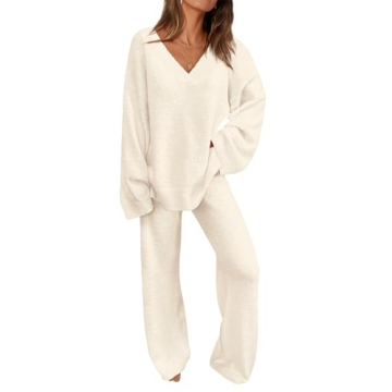 PRETTYGARDEN Women's Fuzzy Sweater Set Fall Winter Lounge Outfit