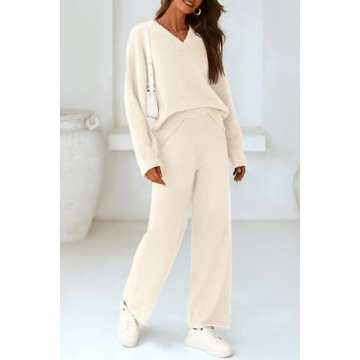 PRETTYGARDEN Women's Fuzzy Sweater Set Fall Winter Lounge Outfit