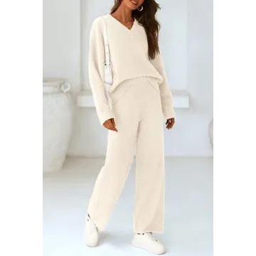 PRETTYGARDEN Women's Fuzzy Sweater Set Fall Winter Lounge Outfit