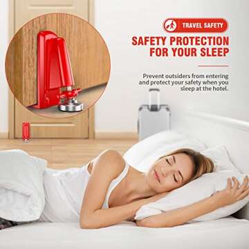 Door Jammer Door Stopper, Portable Door Security Lock for Travel/Apartment/Safety Self Defense/Perso...