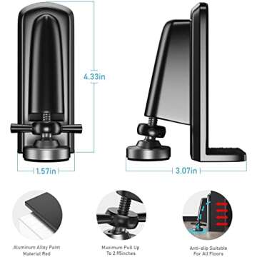 Door Jammer Door Stopper, Portable Door Security Lock for Travel/Apartment/Safety Self Defense/Personal Protection, Aluminum Alloy Anti-Slip Door Lockdown Security Device (Red)