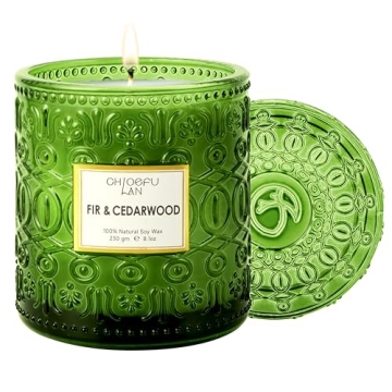 Chloefu LAN Fir & Cedarwood Scented Candle - Holiday Luxury Gift, 55-Hour Burn