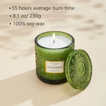 Luxury Cedarwood Candle Christmas Gift with 55 Hour Burn