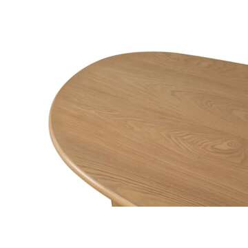 KEVINSPACE 51" Coffee Table Mid Century Modern Tea Table for Living Room Center Minimalist Display Coffee Table Oval Table Coffee Tables Farmhouse Accent Center Sofa Rustic Table Small Space Natural