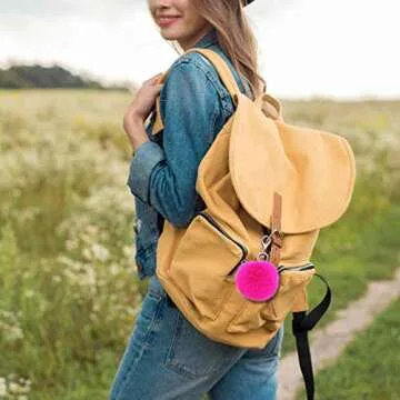 Cityelf Faux Rabbit Fur Ball Keychain for Stylish Bags