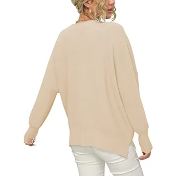 Oversized Crewneck Batwing Pullover Sweater for Women