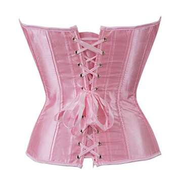 frawirshau Corset Tops for Women Plus Size Corsets Pink Corset Top Renaissance Corset Pink Burlesque Corset Size M
