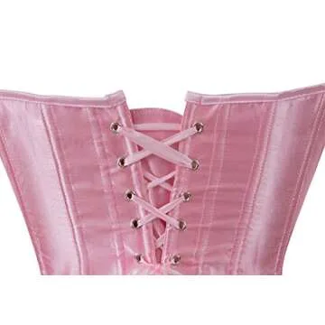 frawirshau Corset Tops for Women Plus Size Corsets Pink Corset Top Renaissance Corset Pink Burlesque Corset Size M