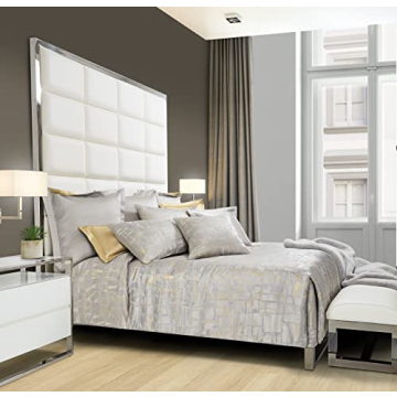 Michael Amini Ferrara 10-Piece King Comforter Set - Platinum
