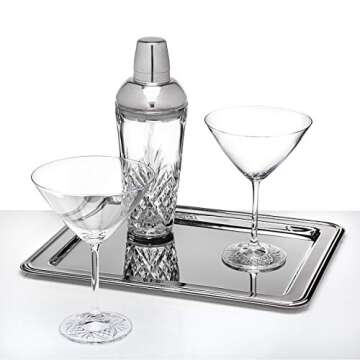 Godinger Barware Set, Cocktail Martini Shaker, Glasses and Mirrored Tray Bar Set - Dublin Collection