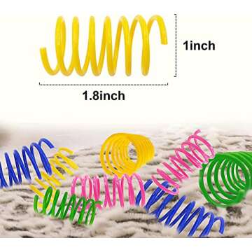 AGYM Colorful Plastic Spring Cat Toys, 30 Pack Spiral Springs for Indoor Cats to Swat, Bite, Hunt, I...