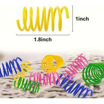 AGYM Colorful Plastic Spring Cat Toys, 30 Pack Spiral Springs for Indoor Cats to Swat, Bite, Hunt, I...
